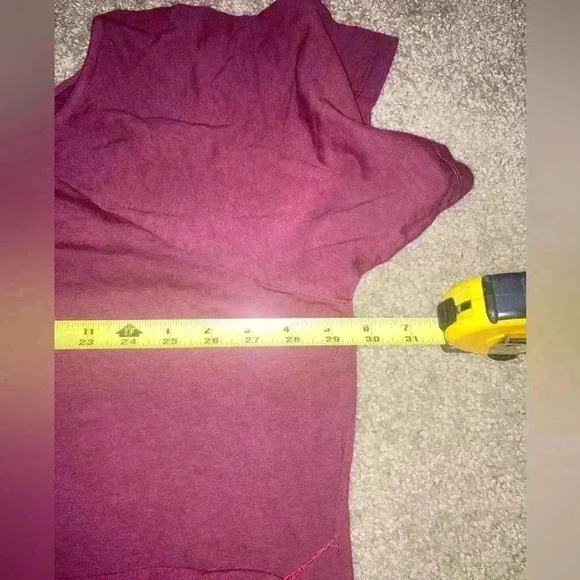 TORRID OFF SHOULDER T-SHIRT DRESS FRENCH TERRY BURGUNDY DIP DYE - Picture 10 of 11